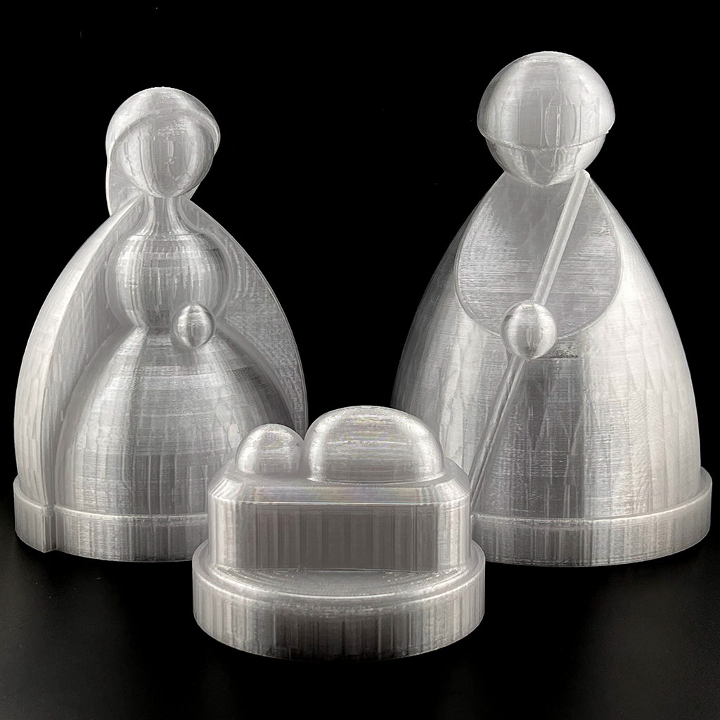 Backlit Modern 3D Printed Nativity Set